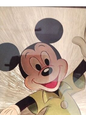 Mickey & Minnie Gold Foil Art Print Vintage